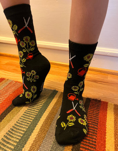 Hori Hori | Gardening Crew Sock - Yellow, Durable & Cozy