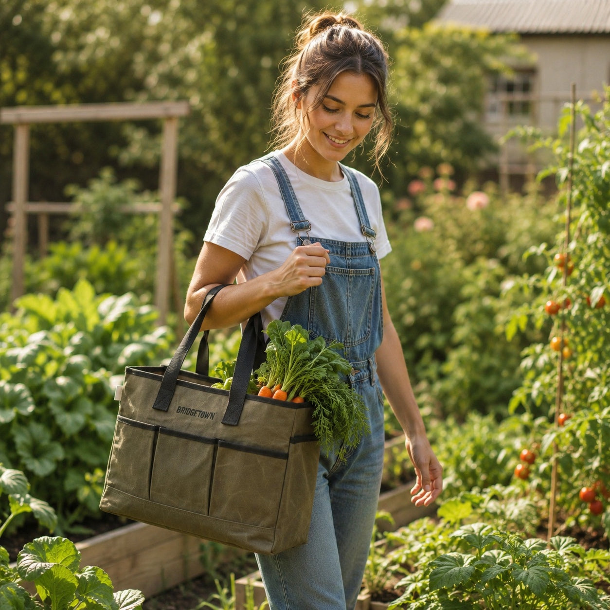 Waxed Canvas Deluxe Garden Tote