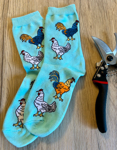 Chicken Crew Sock - Turquoise