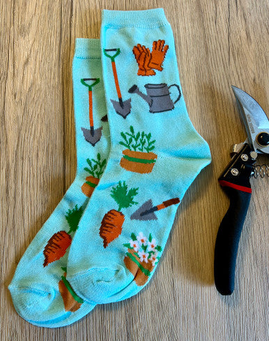 Happy Garden Crew Sock - Turquoise