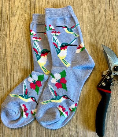 Hummingbird Crew Sock - Periwinkle
